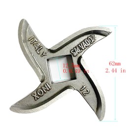#12 Meat Grinder Blade Stainless Steel Knife Cutter Replacement, Please check the size and shape(2 PCS)