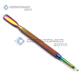 OdontoMed2011 'Cuticle Pusher Nail Art & Uv Gel Nail Polish Remover Tool for Fingernail Polish Manicure pedicure cuticle trimmer. (Nail Cuticle Cleaner) Multi Titanium Rainbow Color (Stayle 1)