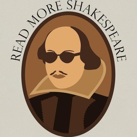 CafePress READ MORE SHAKESPEARE W HEAD Canvas Tote Top Zipper Closure