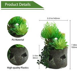 Airbirhom Artificial Green Succulent Plants in Pots,Small Faux Succulents Plants for Bathroom Home Office Living Room Table Decor Indoor Outdoor