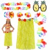 Conjunto De Traje De Danza Hula Hawaiana Amarilla De 8