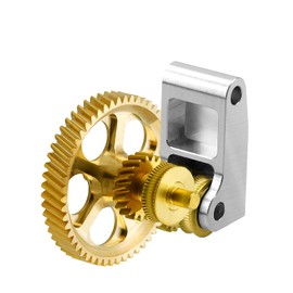 Full Metal - Gold DLC - Slant Gear - Kit Brass Extruder Gear Compatible with BambuLab P1P/P1S/X1C/X1E 3D Printers,Golden RNC Nano Coating Hardened Steel Panda Extruder Gear