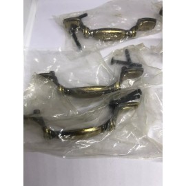 KBC Set of 6 Vintage 1994 KBC Brass Cabinet Drawer Pull Handles 4 1/2" Long NOS