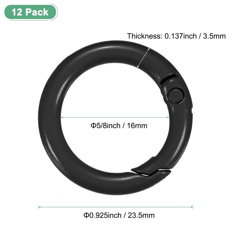 M METERXITY 12-Pack Metal Spring O Rings, 5/8" Zinc Alloy