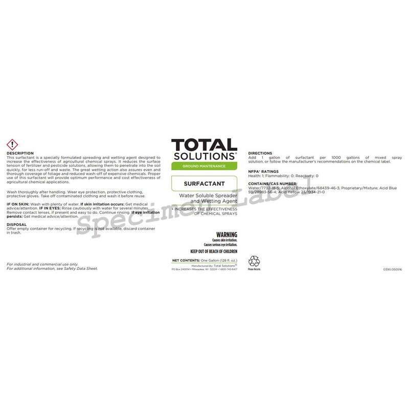 Total Solutions Surfactant (1 Gallon) | Water Soluble Spreader &