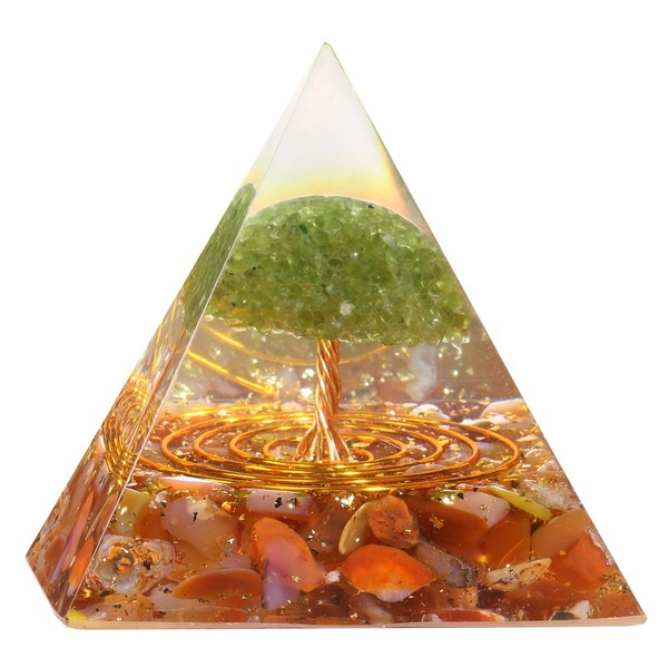 dssmboom dssmboom Tumbled Carnelian Crystal Pyramid Positive Energy Generator for