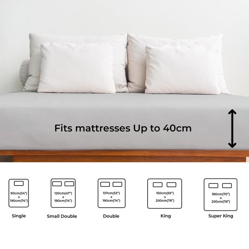 Double Fitted Bed Sheet - Luxury Deep Pocket Single Fitted