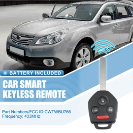 X AUTOHAUX 2pcs 433MHz 4 Button CWTWBU766 Proximity Smart Keyless Entry Remote Control Key Fob for Subaru Outback 2010-2014 Legacy 2010-2014 4D60 Chip