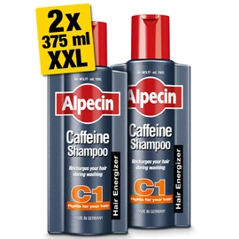 Alpecin Alpecin Caffeine Shampoo C1 2x 375ml | Shampoo for Stronger and Thicker Hair | Natural Hair Growth Shampoo for Men | Made in Germany