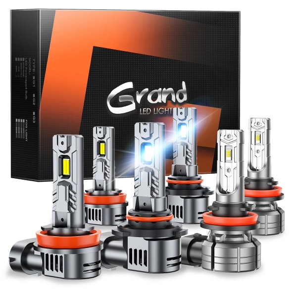 SEALIGHT S2S 9005+H11+F1S H11 LED Headlight Bulb Kit 6500K White