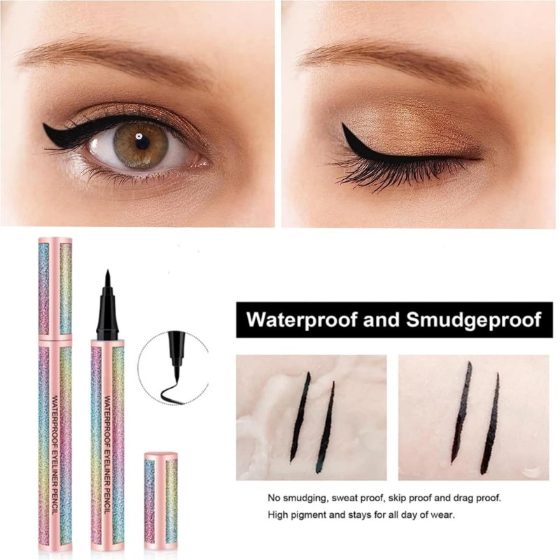 EHIOG Waterproof Liquid Eyeliner Black - Precise Liquid Smudge-proof Liquid