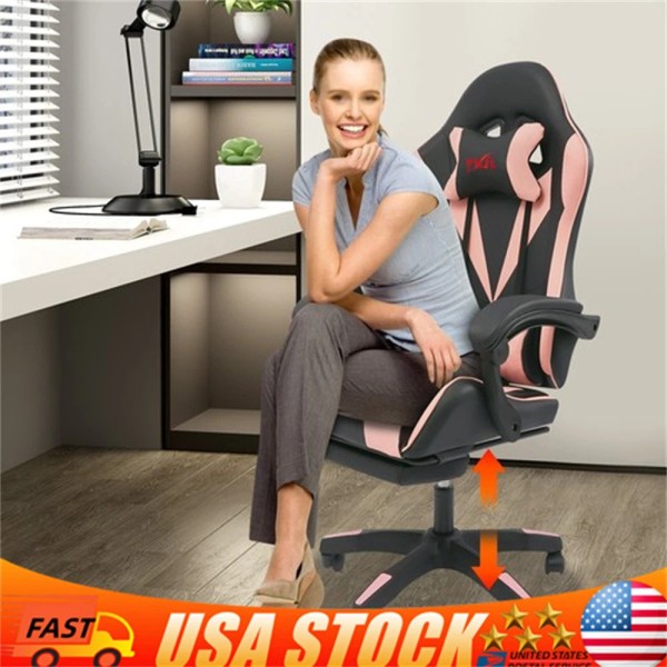 Ergonomic Gaming Chair Computer Desk Chair w/ Lumbar Support Footrest