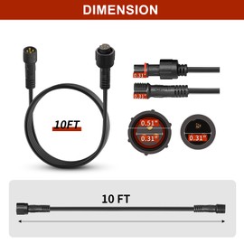 UTVJATV 2 PCS Rock Light Extension Cable Wire,Rock Light Extension Wire 10FT 4 Pin RGB Neon Wheel Well Lights Cable Wire Cord for Trucks ATV Car, EG-QPLP040023-2