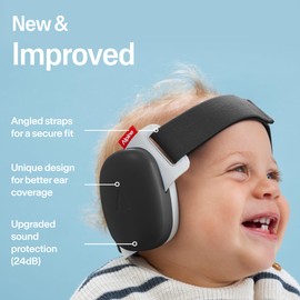 Alpine Muffy Baby Comfort - Protects Hearing for Babies and Toddlers - CE & ANSI Certified - Unique Headband for Safe fit & Comfort - Multi-adjustable for Ages 3-48 Months, 24dB Sound Reduction, Black | Alpine Hearing Protection