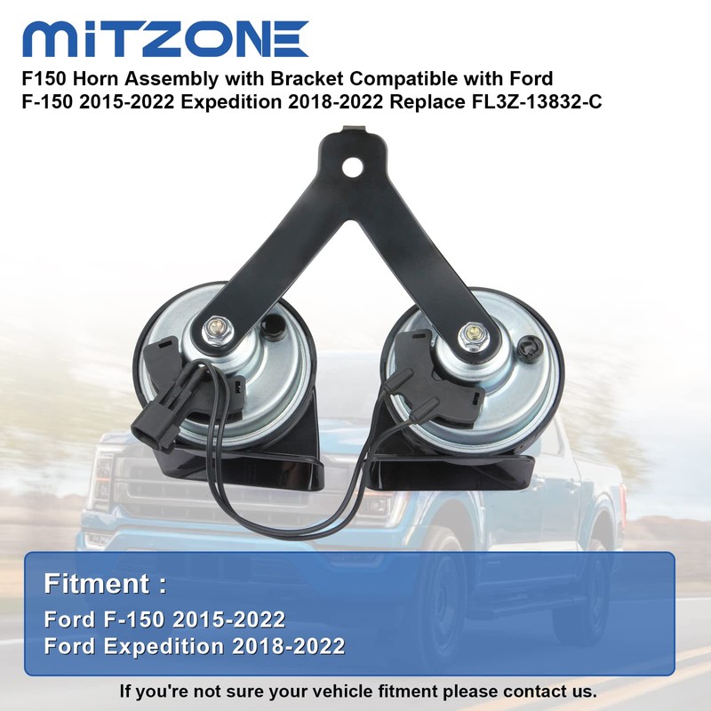 MITZONE F150 Horn Assembly With Bracket Compatible with Ford F-150