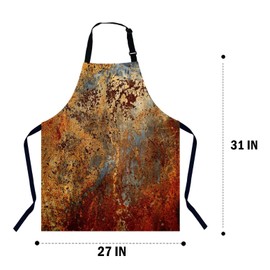 Xuwenz Brown Rust Pattern Chefs Apron, Cooking and Baking Apron for Men and Women, Kitchen Apron, Butchers Apron, BBQ & Catering Bibs