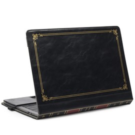 TYTX Compatible with MacBook Air 13 inch Leather Case 2021 2020 2019 2018 Release M1 A2337 A2179 A1932 Retina Display Touch ID,Protective Leather Case Cover for Laptop, Black