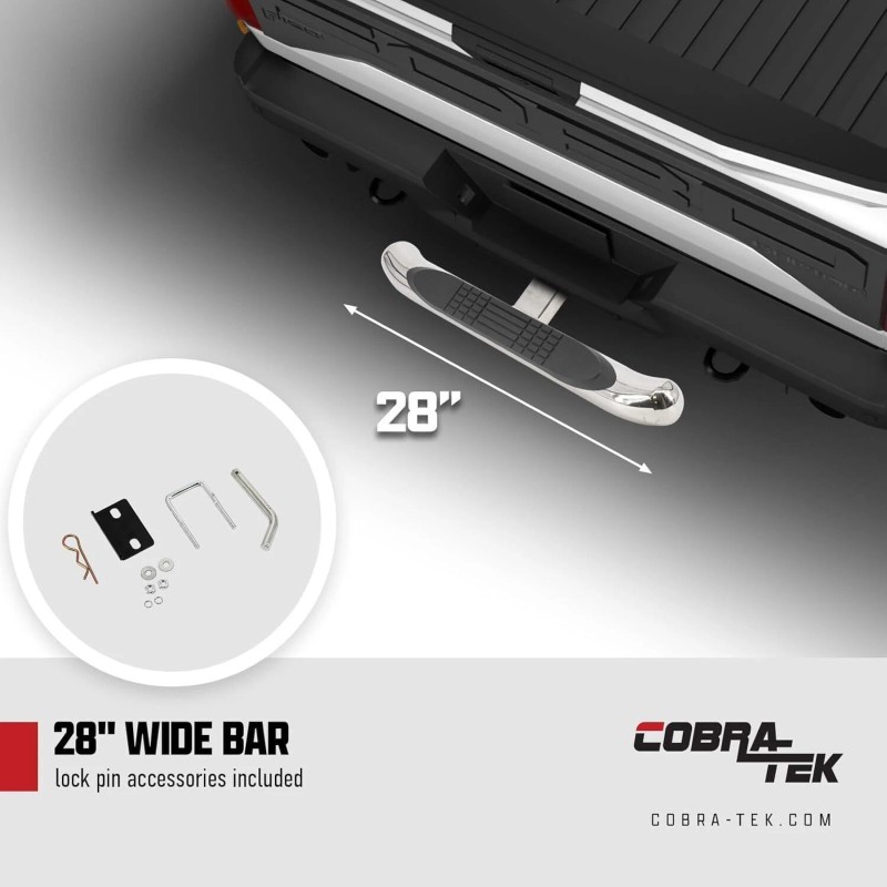 ‎Cobra-Tek 28" Hitch Step W/Led Brake Light w/ Hitch Pin