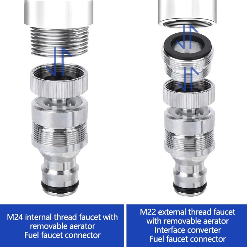 4 Pack Faucet Adapter Set, Quick Connect Sink Tap to