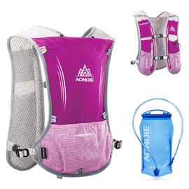 YAPJEB Hydration Running Vest, Water Backpack for Trail Marathon, Cycling, Hiking (Red - with 1.5L Water Bladder)
