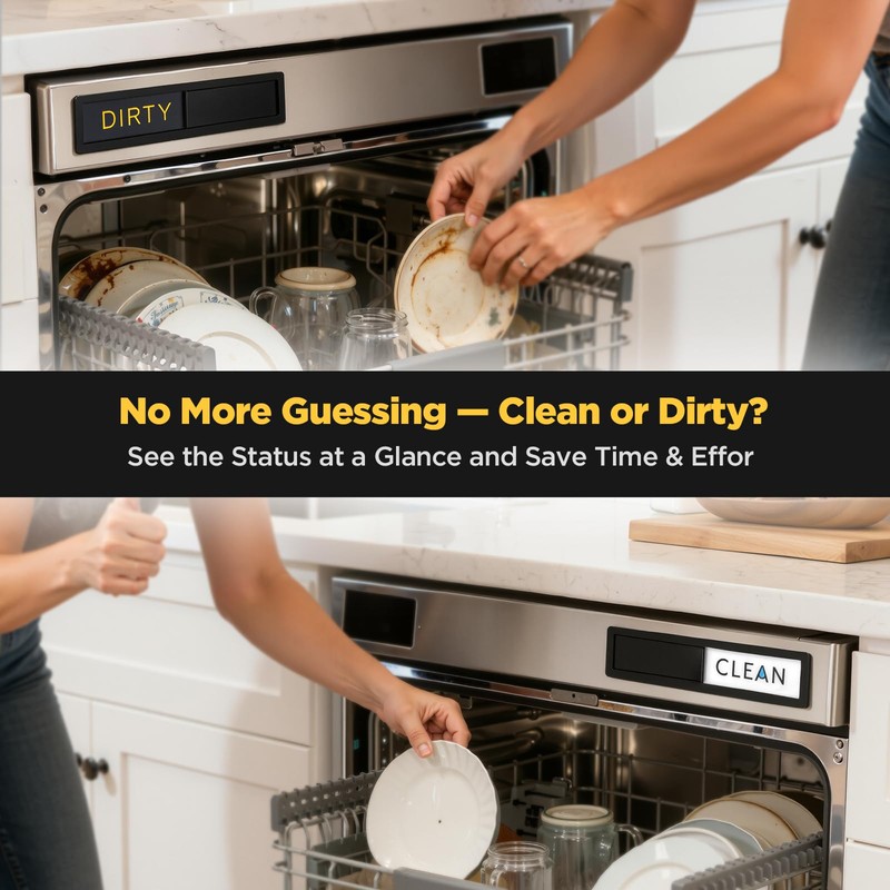 Clean Dirty Magnet for Dishwasher - Premium Stainless Steel Dishwasher