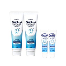 Lion Dent Check-Up Standard Fluorine 1,450 ppm 4.5 oz (135 g) x 2 Bottles + 0.2 oz (5 g) x 2 Bottles Toothpaste, Dental Use Only