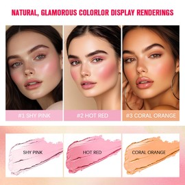 QBPPSSRY Blush pH Tinted Moisture Stick, Multi-Use Cream Blush Stick, Natural Nude Makeup for Cheeks, Eyes and Lips, Waterproof Natural Nude Makeup, Suitable for All Skin (1# Shy Pink)