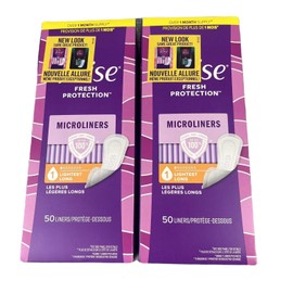 Poise Microliners Lightest Long Length Level 1 Absorbency Light Liners