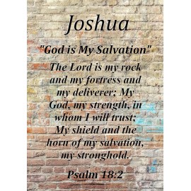Joshua "God is My Salvation" Keepsake Name Meaning Card with Bible Verse