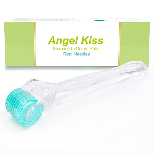 Angel Kiss Derma Roller 0.5mm Real Needle - 192 Microneedling Stainless Steel Derma Roller Micro Needle for Face Body Skin Care Beard Hair