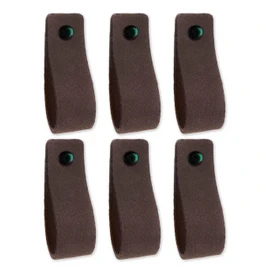 Brute Strength - Leather Handles for Furniture - Suede - Grey - Pack of 12 - 16.5 x 2.5 cm - Cabinet Handle, Door Handle for Kitchen, Bathroom, Cabinets, Dresser, Wood