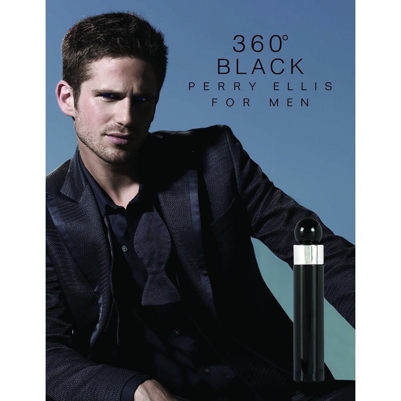 Perry Ellis 360 Black for Men, 3.4 fl oz EDT,
