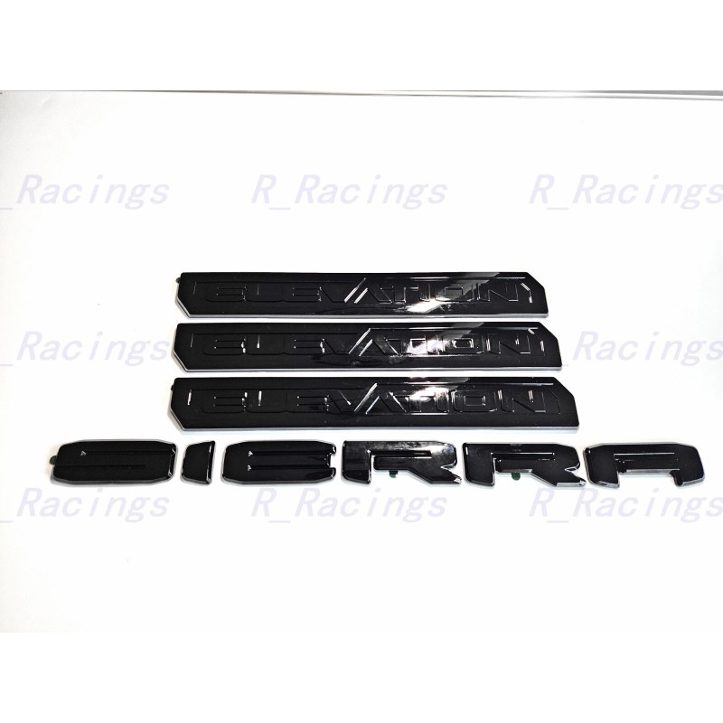 GMC Overlay 4PCS Gloss black Door Rear Sierra Elevation Emblem