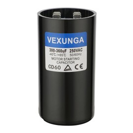 VEXUNGA 300-360 uF MFD 250 VAC 50/60 Hz Round Motor Start Capacitor CD60 Single Phase Capacitors for AC Motors Starting or Pool Pump or Well Pump