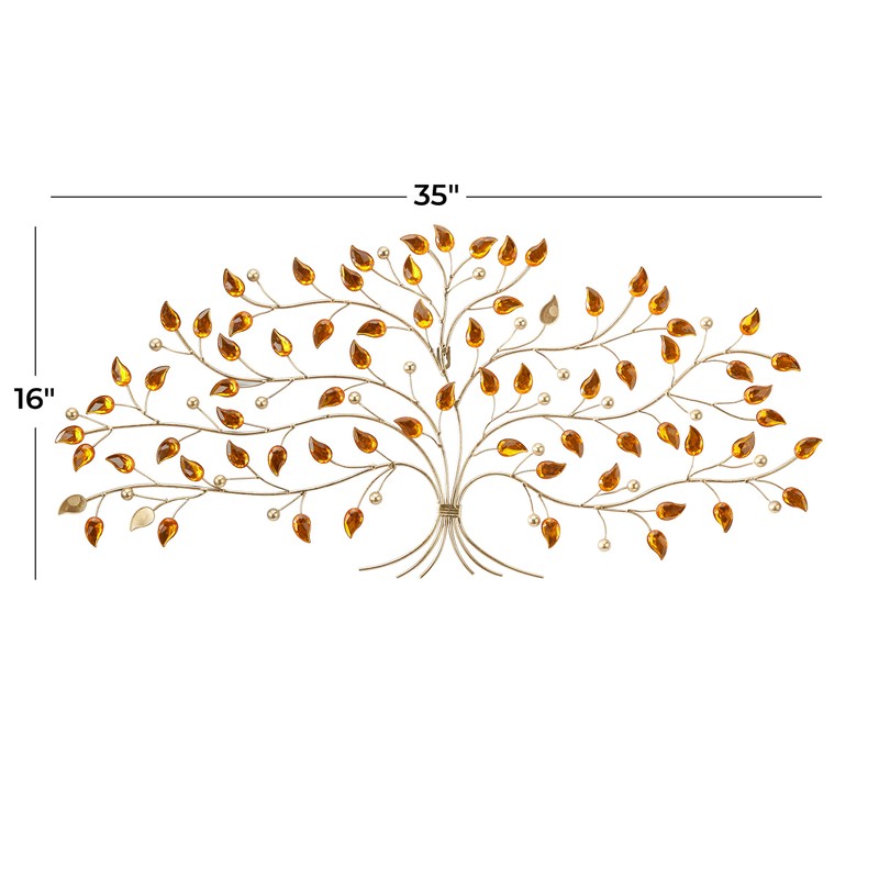Deco 79 Metal Tree Wall Decor, 35" x 2" x