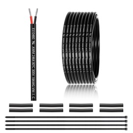 18 AWG 2×0.75mm² 2 Core 12V 24V Electrical Wire 25FT/7.62M, 18 Gauge 2 Conductor Wire Cable Stranded Tinned Copper PVC Twin Wires for LED Strips Lighting, Outdoor Cable, Automotive, CE Listed