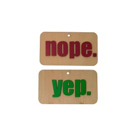 Nope Yep Do Not Disturb Sign,Work Door Hanger Door Sign Office Sign (double side Nope Yep), Double Sided Aesthetic Hanger Plaque for Room Front Door Porch Home Décor, Funny Wooden Door Sign Hanger