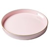 Spsyrine Round Pink Decorative Tray, 13" Plastic Serving Table Tray