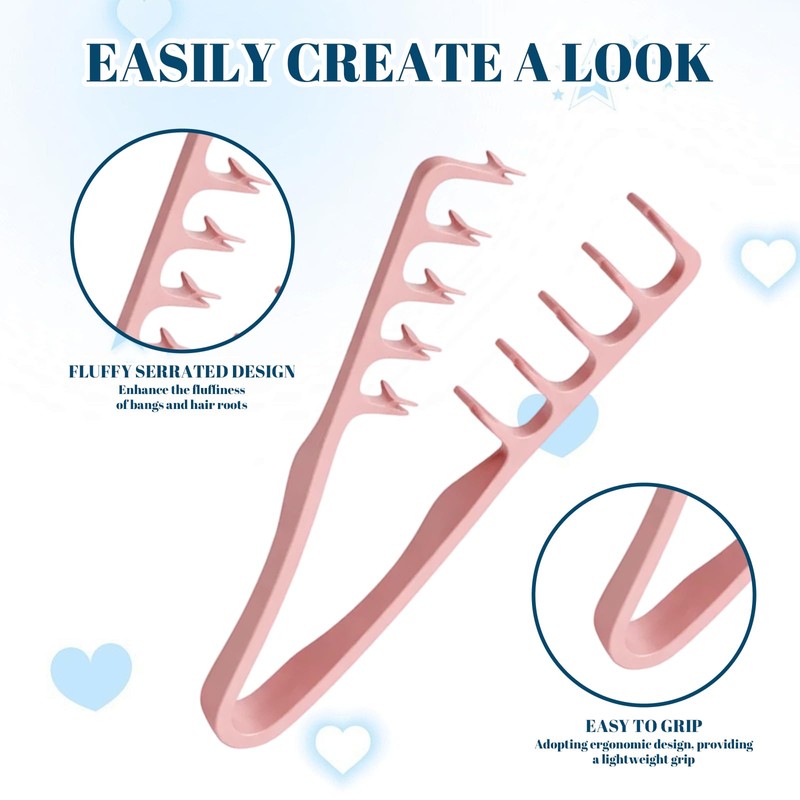 3PCS Texture Comb Set, Textured Styling Comb, Hair Combs Suitable