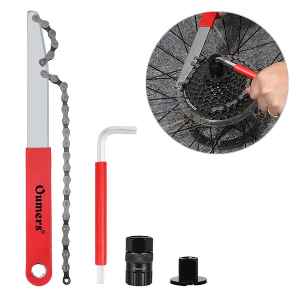 Oumers Bicycle Cassette Removal Tool with Chain Whip and Chain