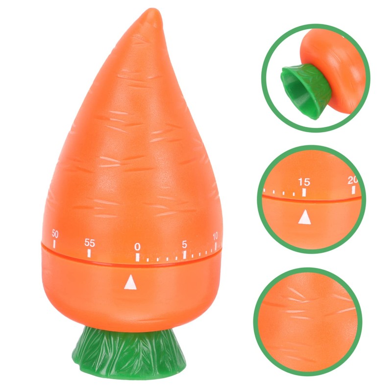 iplusmile 2Pcs Kitchen Countdown Timer Cartoon Carrot Mechanical Timer for