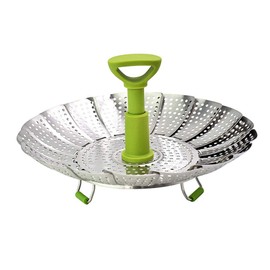 Stainless Steel Vegetable Steamer Basket, Collapsible Steamer Inserts with Anti-hot Handle Fit for Various Pots, 6" - 9" Adjustable Foldable