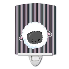 Caroline's Treasures BB6931CNL Black Sheep Lamb Face Ceramic Night Light Compact, UL-Certified, Ideal for Bedroom, Bathroom, Nursery, Hallway, Kitchen, 6x4x3, Multicolor