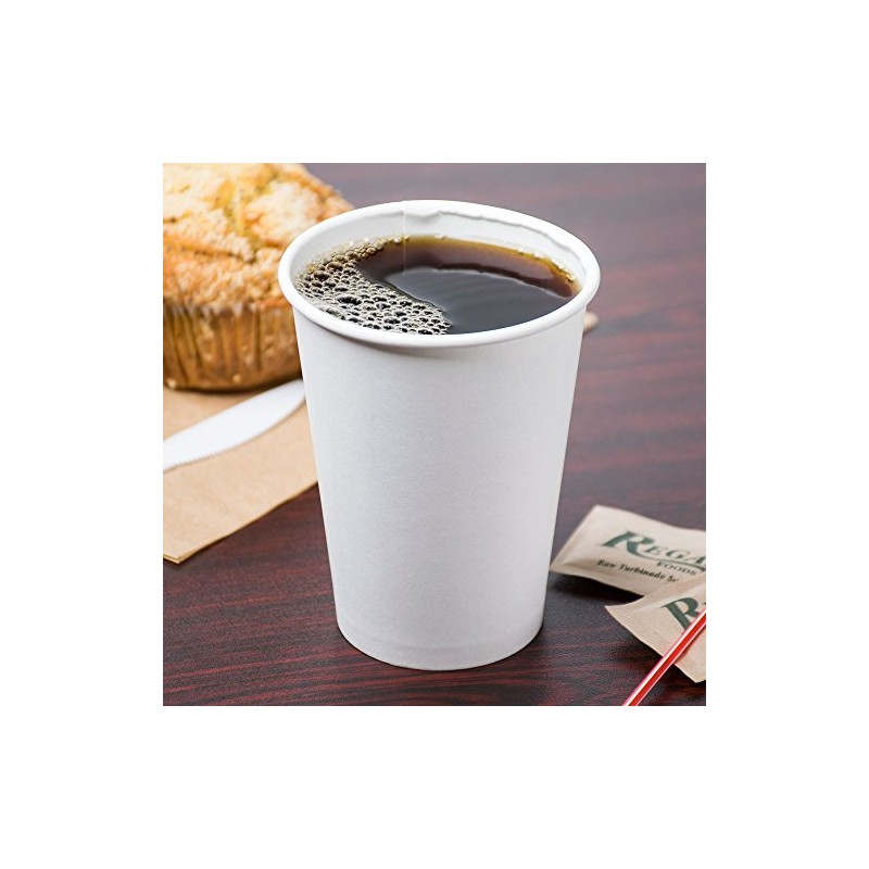 White Paper Hot Coffee Tea Drinking Cups 12oz.- 350ml. (Pack