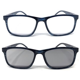 The Transformer Photochromic Reading Glasses + 3.00 Blue with Smoke