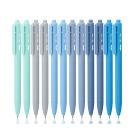 Mr. Pen- Retractable Gel Pens, 12 Pack, Black Ink, Sky Blue Barrel Gel Pens Fine Point 0.5mm, Fine Tip