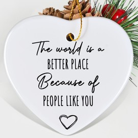 Jocidea Thank You Gift - The World is a Better Place - Ceramic Heart Quote Gift