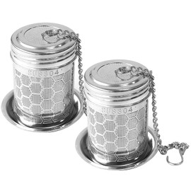 Tea Infuser for Loose Tea Steeper: Extra Fine Mesh Tea Strainer Filters, 304 Stainless Steel with Chain Hook & Lid, Reusable Loose Leaf Tea Infusers for Brew Green Black Tea Rooibos Spices Seasonings