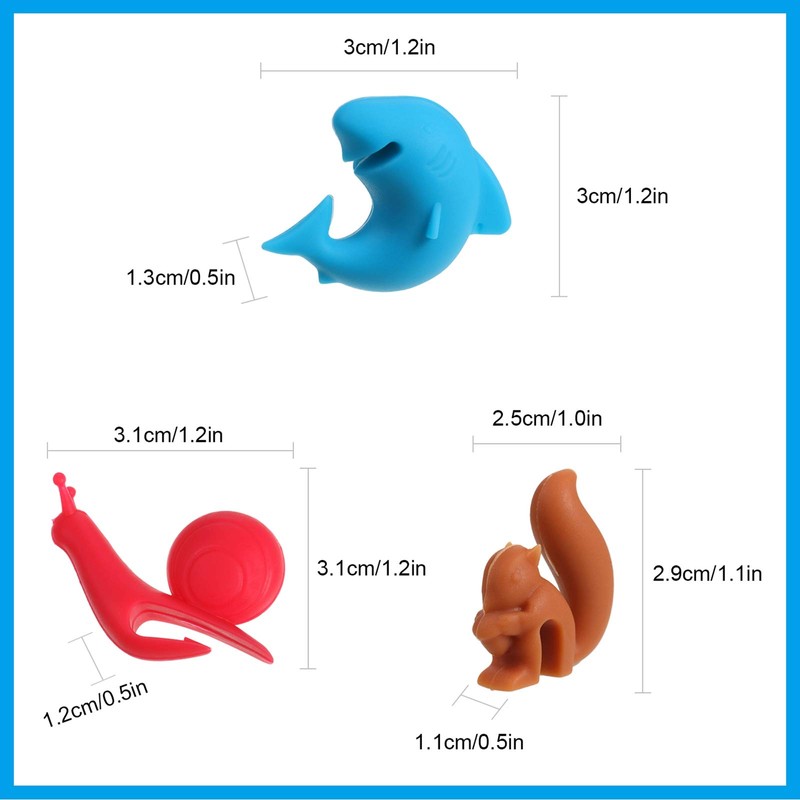 Boao 36 Pcs Silicone Tea Bag Holders Wine Charms Glass