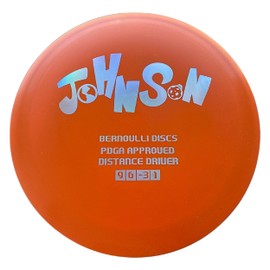 Bernoulli Recycled Plastic Disc Golf Driver| Silver Hot Stamp | 170-175 Gram | PDGA Approved (Orange)